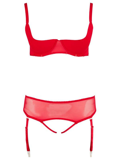 Curvy - Set Reggiseno e Reggicalze Rosso