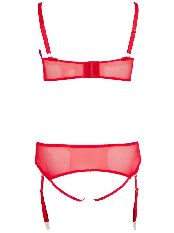 Curvy - Set Reggiseno e Reggicalze Rosso