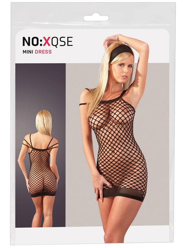 Miniabito Tripla Spallina Nero Rete