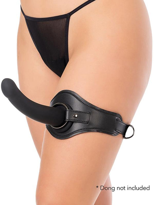Strap-On per coscia Nero Similpelle